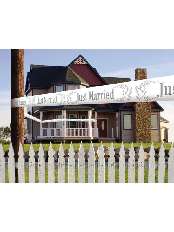 Afzetlint bruiloft just married