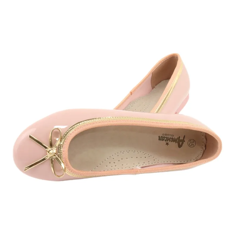 American Club Gelakte ballerina's amerikaans 14297 roze geel