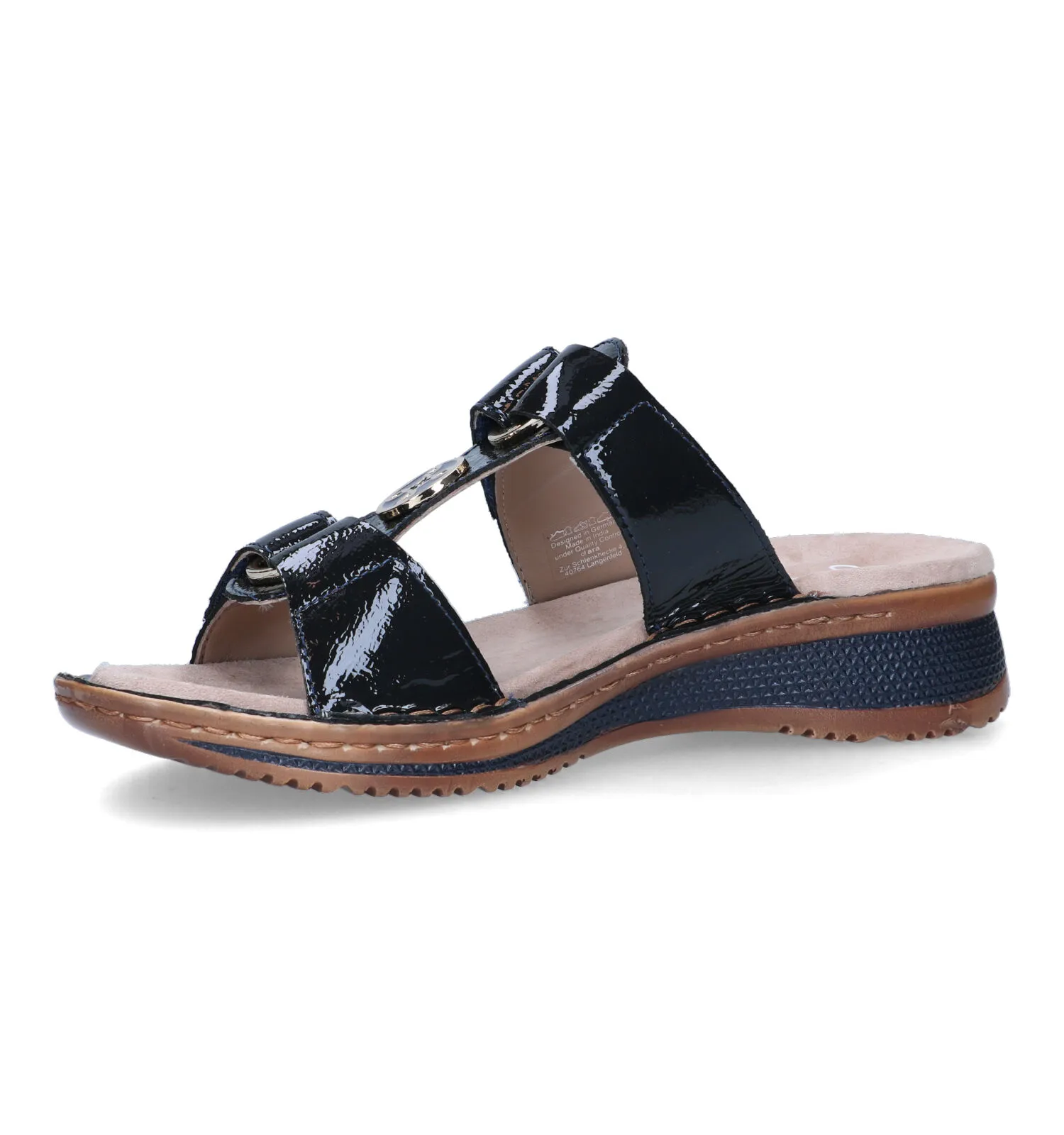 Ara Slippers op sleehak blauw