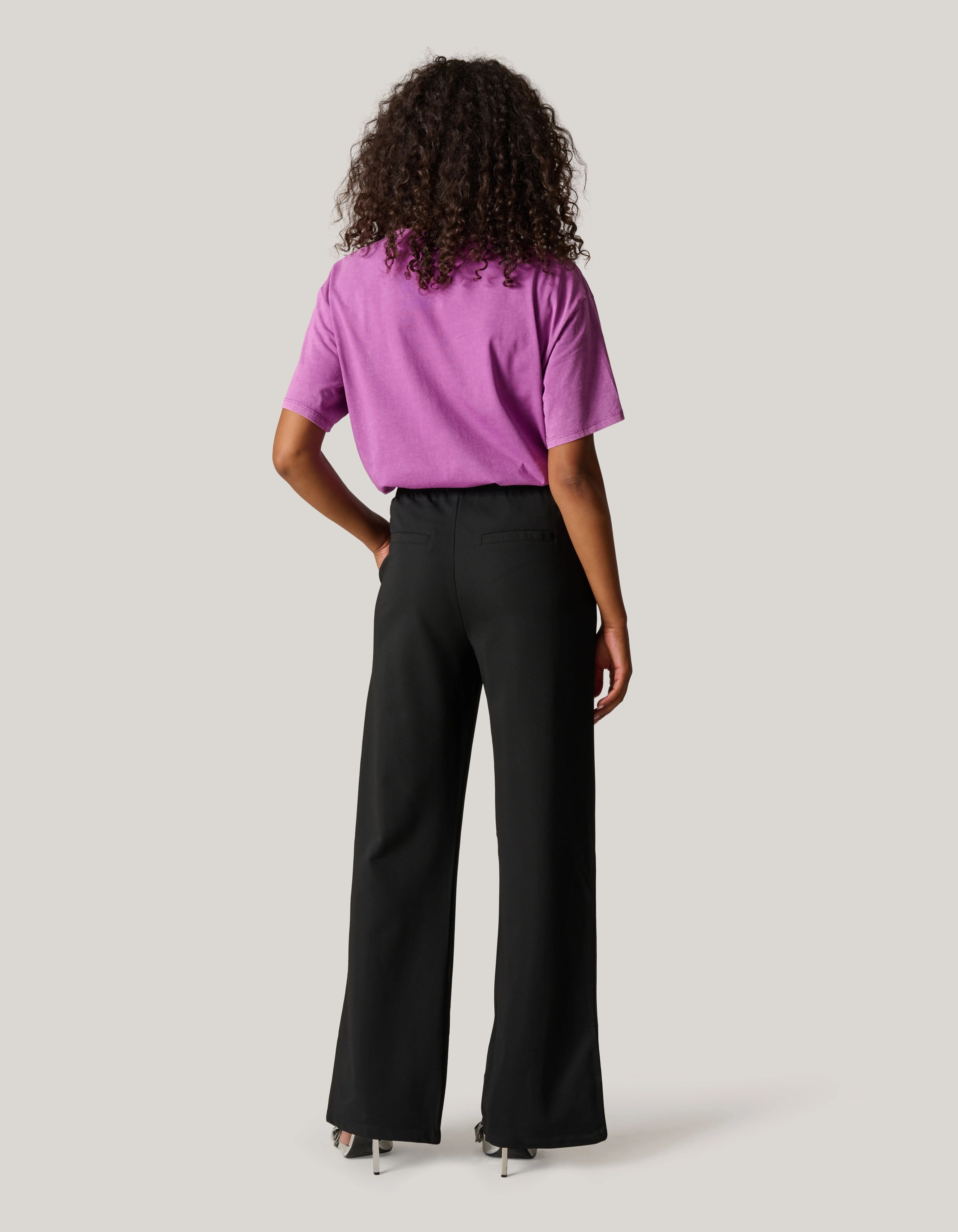 Basis Wide Leg Broek Zwart
