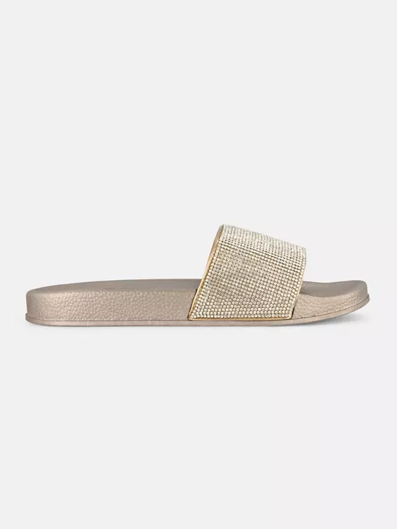 Bronskleurige badslipper 