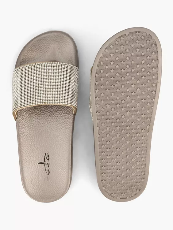 Bronskleurige badslipper 