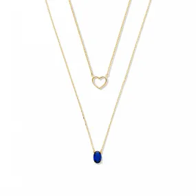 Cadeau d'Isabel 14 karaat gouden kettingen giftset met hartje en zirkonia steen