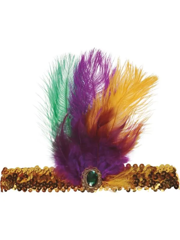 Carnaval haarband met veren