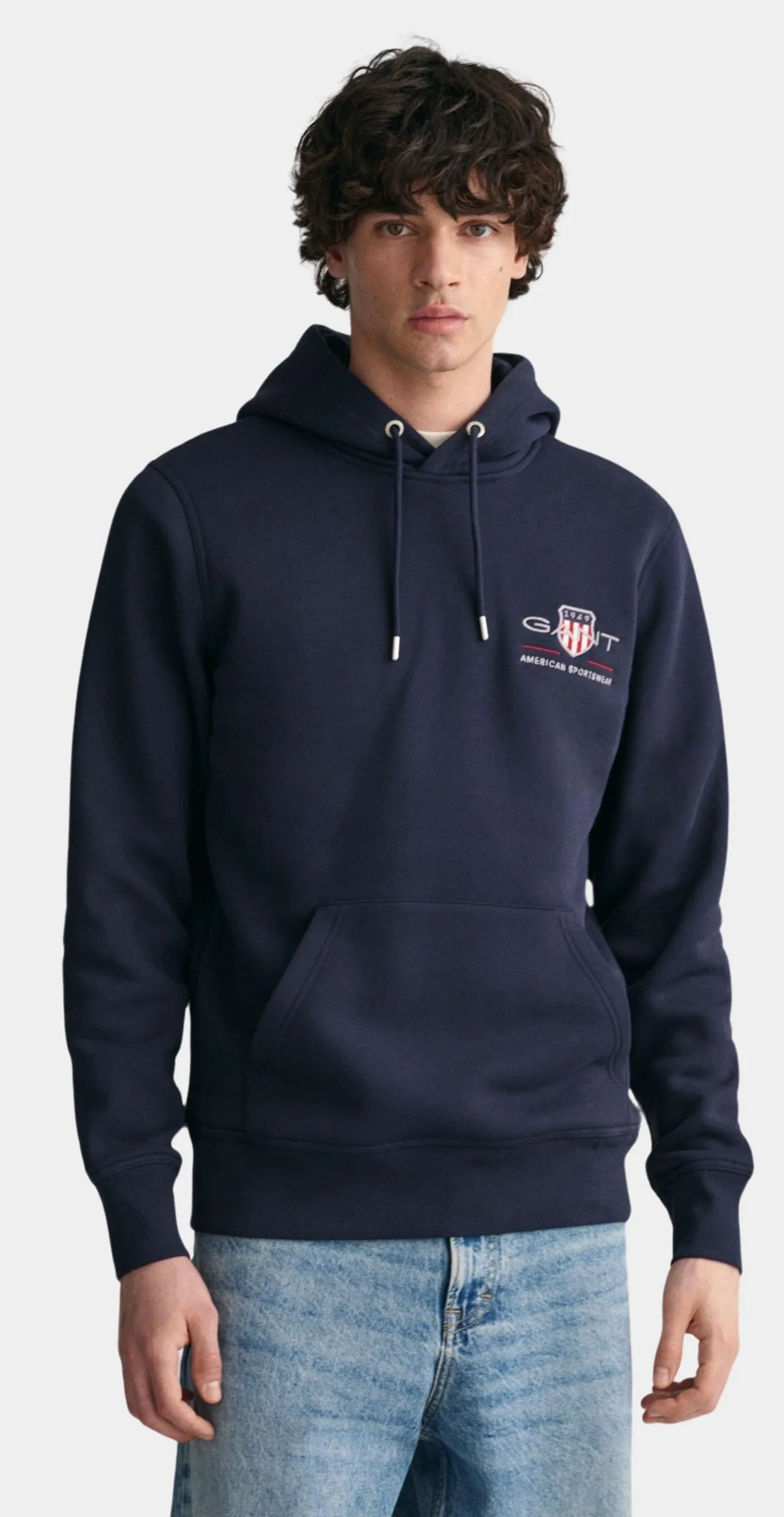 Gant Sweater blauw medium archive shield hoodie 2047084/433