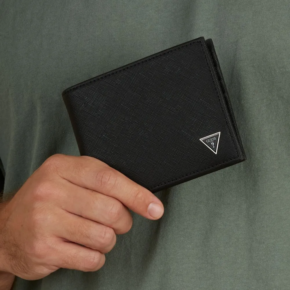 Guess Certosa Saffiano Zwarte Billfold Portemonnee