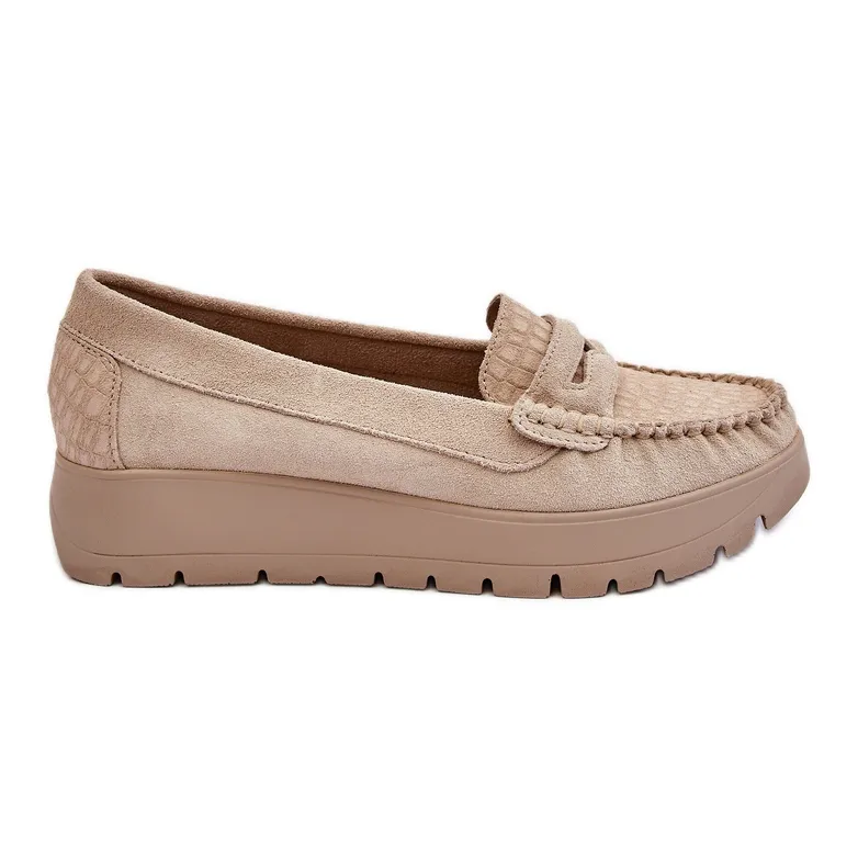 Lemar Suède plateauloafers Lichtbeige Milana