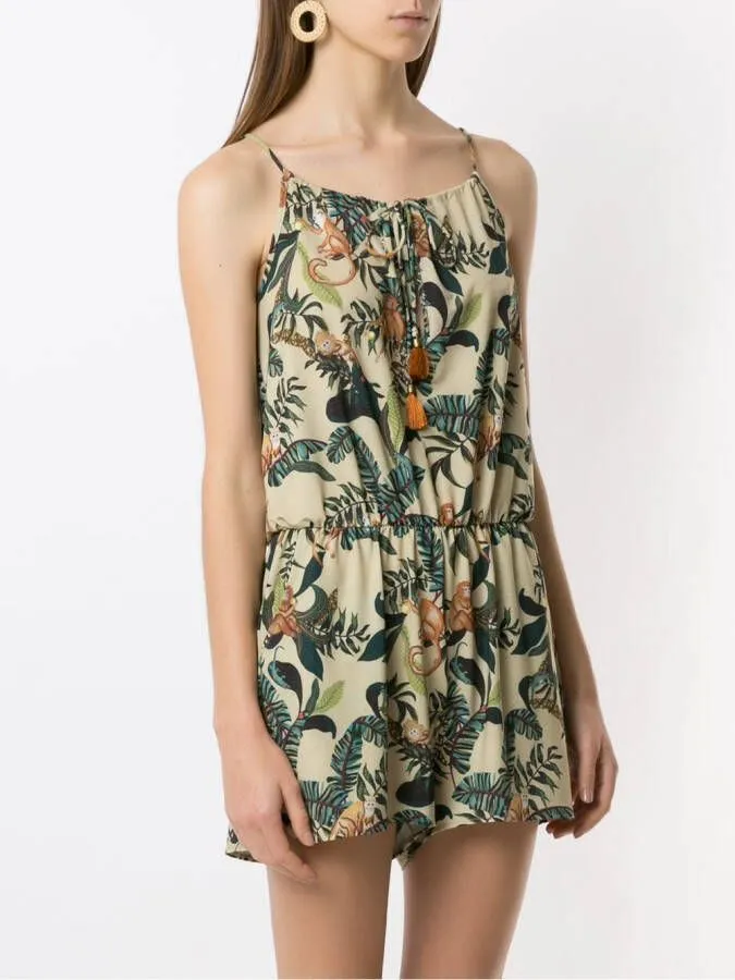 Lygia & Nanny Playsuit met print Beige