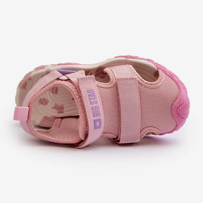 Meisjessandalen met klittenband Big Star NN374238 Roze