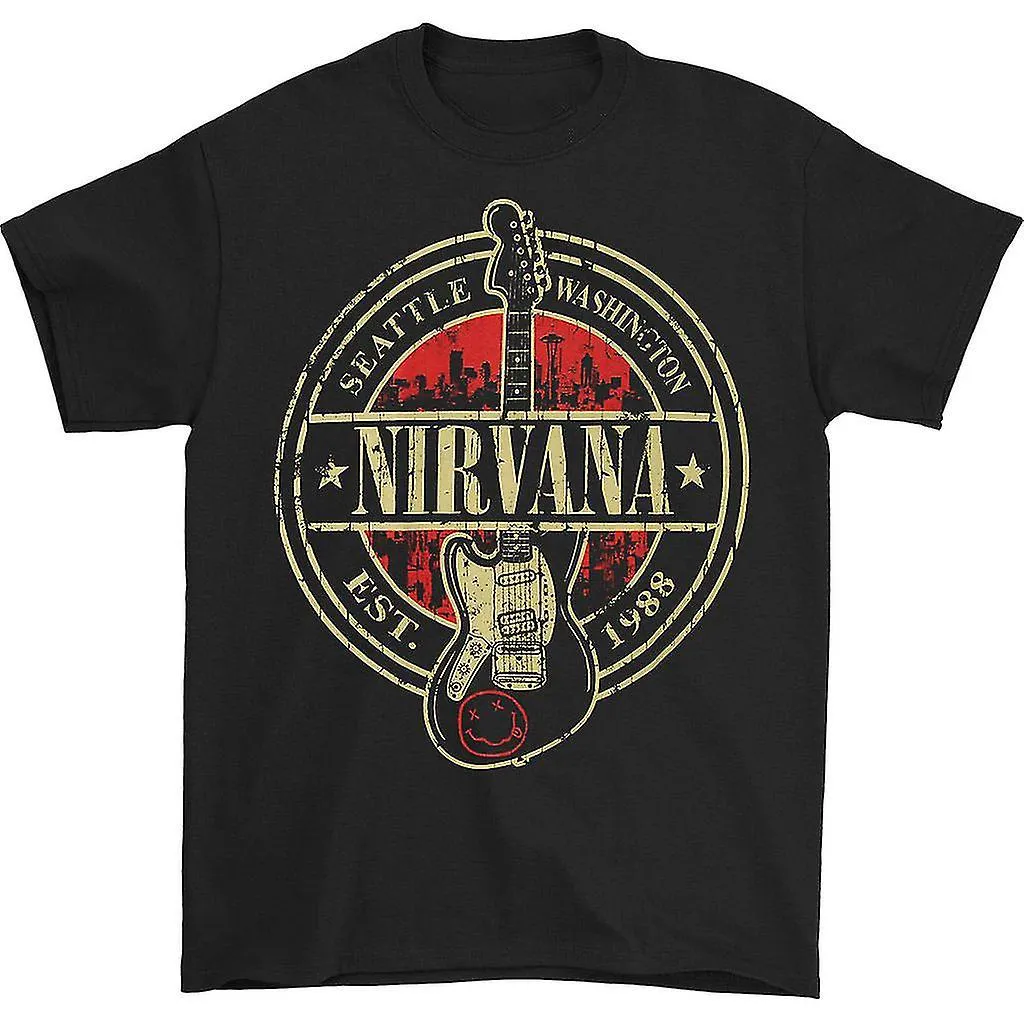 NIRVANA EST 1988 GUITAR STAMP TSHIRT