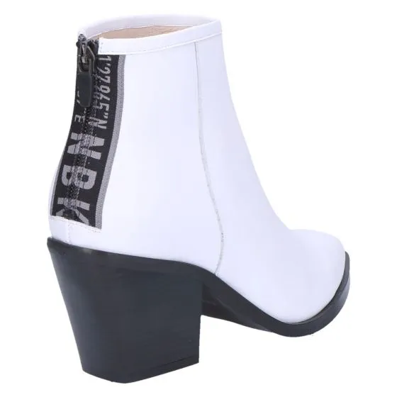 Nubikk Romee GPS Enkellaars 7 cm white leather