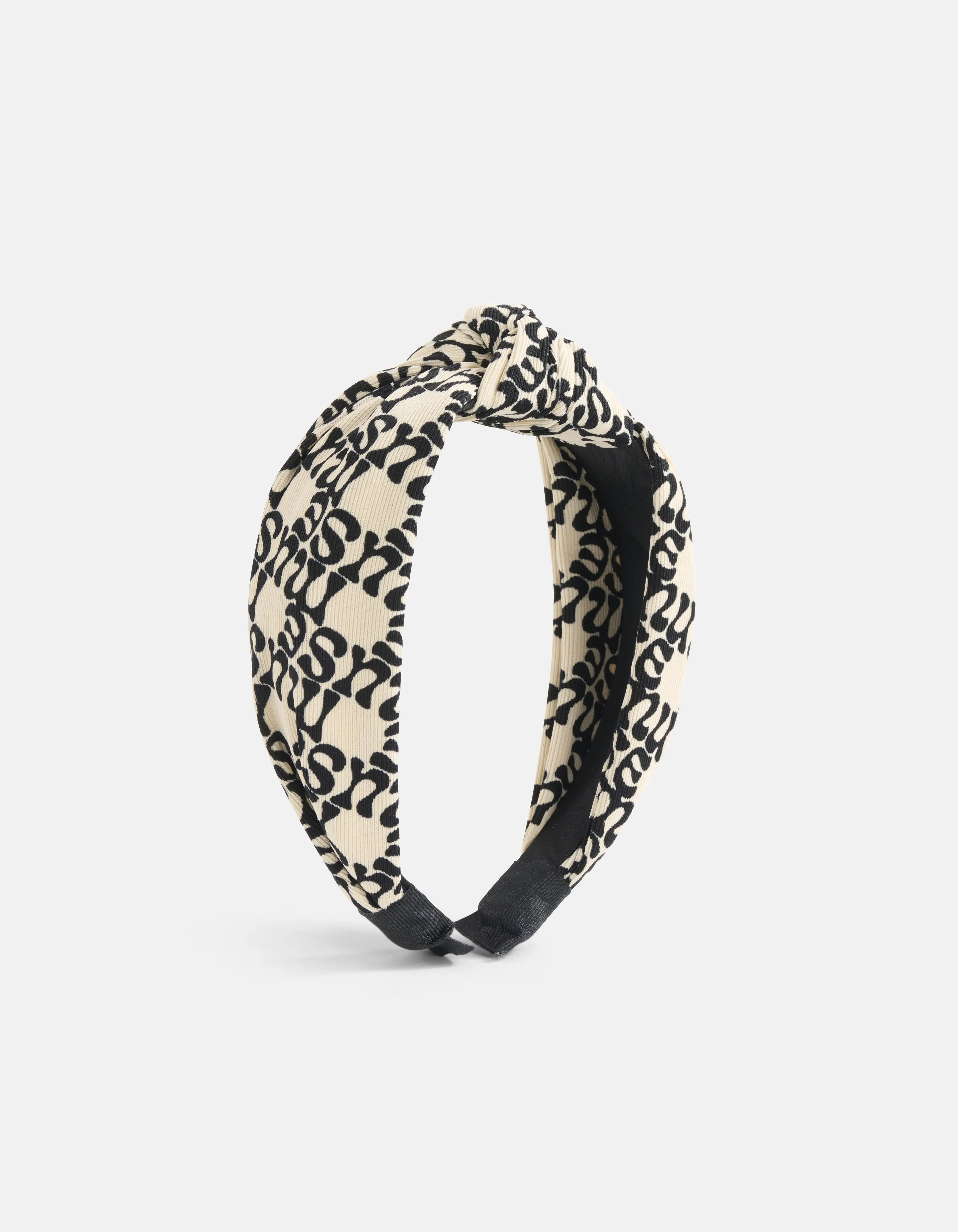 Printed Knot Haarband Gebroken Wit