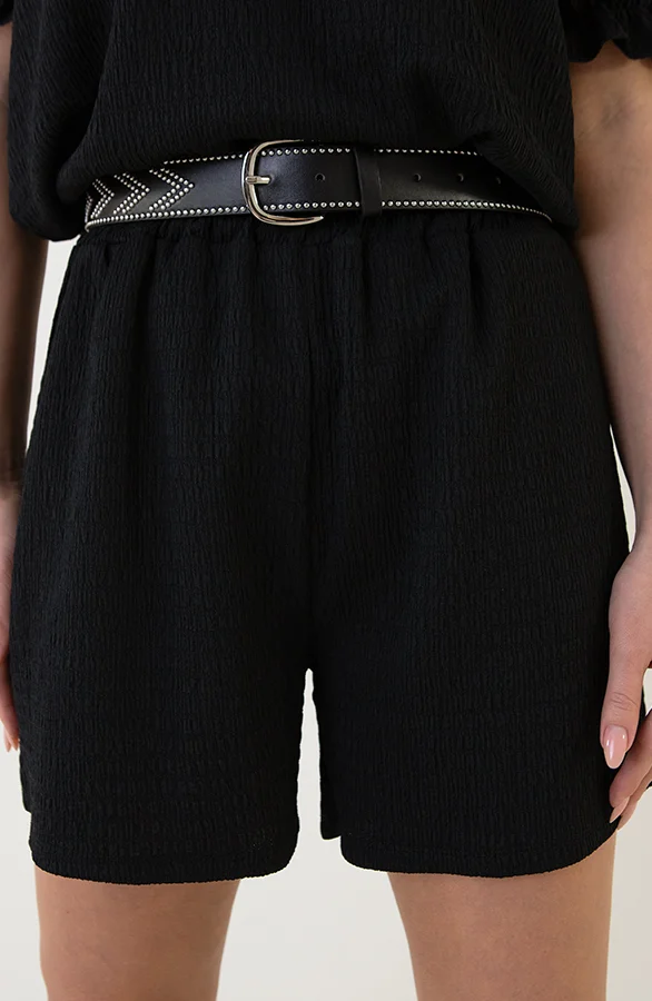 Smocked Short Sevilla Zwart