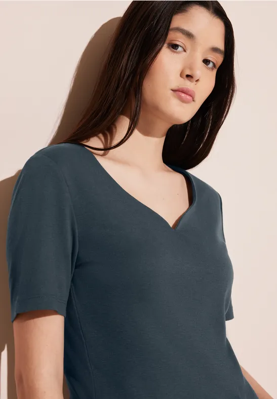 Street One Shirt met hartvormige halslijn