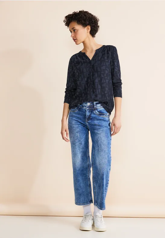 Street One Shirt van materiaalmix