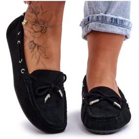 Suède damesloafers zwart Si Passione