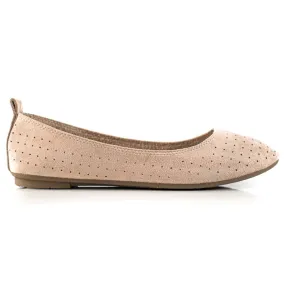 TRENDI Comfortabele opengewerkte ballerina's beige