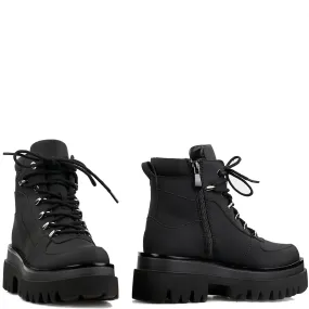 Vegan veterboots laag Preto - Zwart