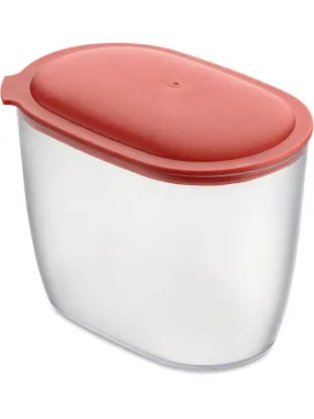 Voorraaddoos "Connect Oval Storage M" transparant/rood - 1,4 l