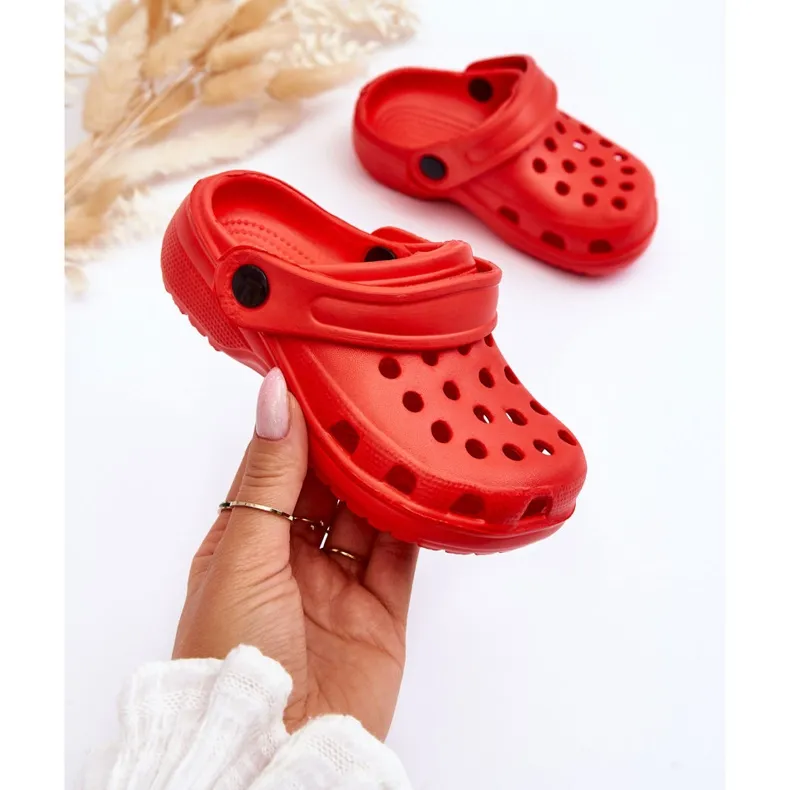 WJ1 Schuim Crocs Slides voor kinderen Rood Percy