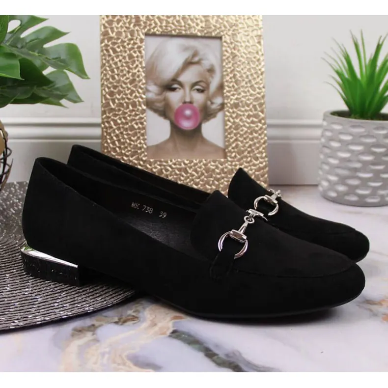 Zwarte mocassinschoenen met Sergio Leone W SK360 decoratie